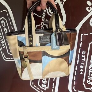 Y2K 2000s Coach Hampton Scarf Print Tote Mini Bag/ Handbag